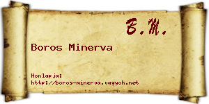 Boros Minerva névjegykártya